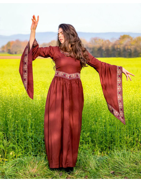 Medieval nobility dress, burgundy red