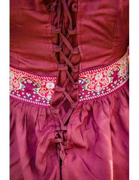 Medieval nobility dress, burgundy red