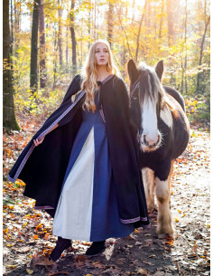 Medieval wool cape with hood