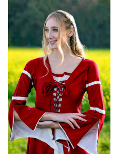 Medieval dress woman Red-Cream 2