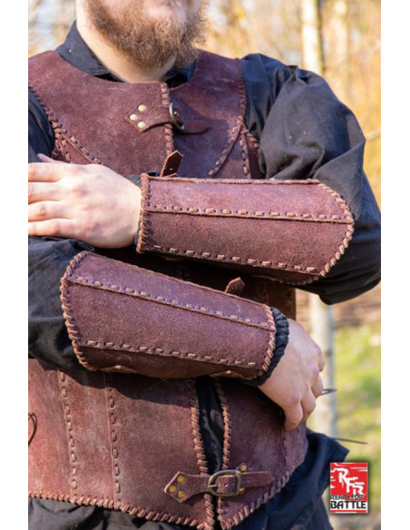 Veteran's medieval bracers, in brown...
