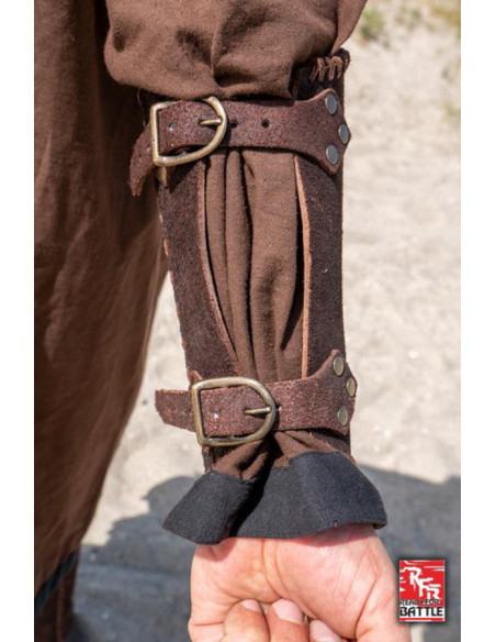 Veteran's medieval bracers, in brown...