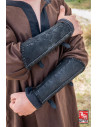 Veteran's medieval bracers, in black leather