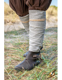 Wool twisted leg wraps with Fishbone pattern, Storm Gray