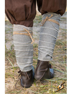 Wool twisted leg wraps with Fishbone pattern, Storm Gray 2