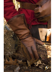 Falcon medieval gloves, brown leather