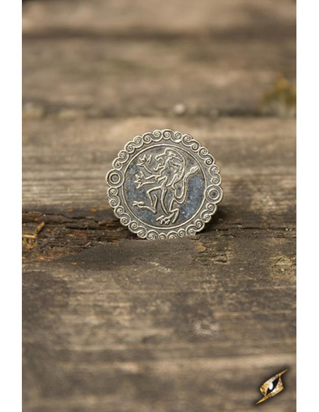 Set of 30 lion coins, silver color