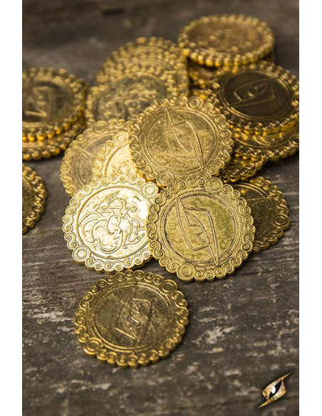 Set of 30 Dragon coins, gold color