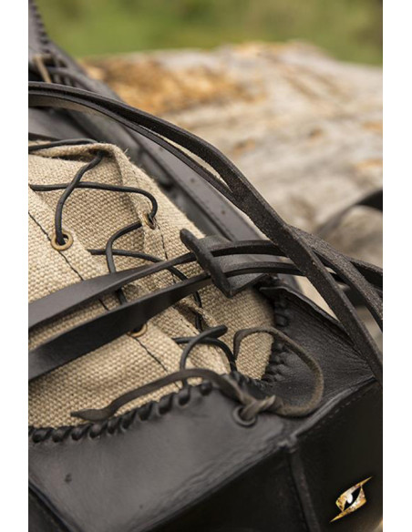 Medieval adventurer backpack in black... Medieval adventurer backpack in black...
