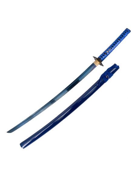 Blue basic practice katana with box