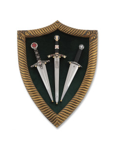 Wooden wall display for daggers, 50 x 65 cm. 2