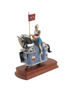 Armor on horseback with Banner of El Cid, 35 x 35 cm.