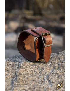 One-strap leather bracelet, brown color