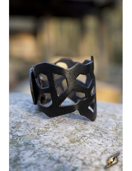 Elf Rogue bracelet in black leather,...