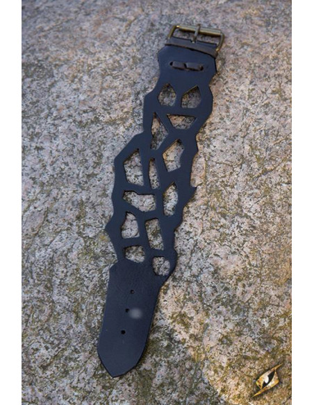 Elf Rogue bracelet in black leather,...