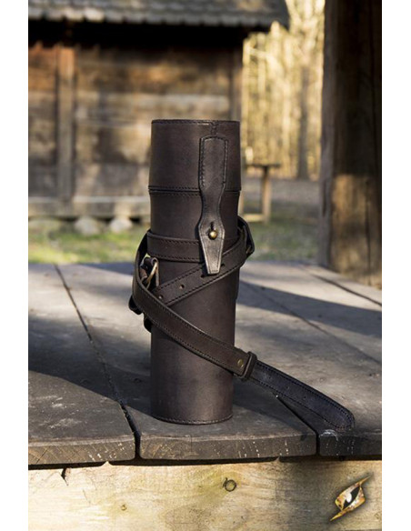 Parchment holder with strap in black...