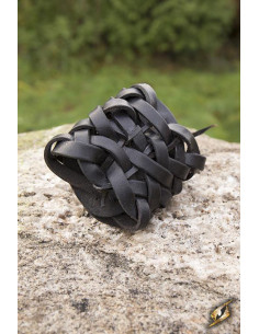 Celtic braided black leather bracelet