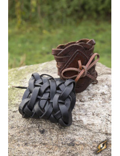 Celtic braided black leather bracelet 2