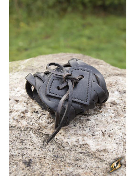 Celtic braided black leather bracelet