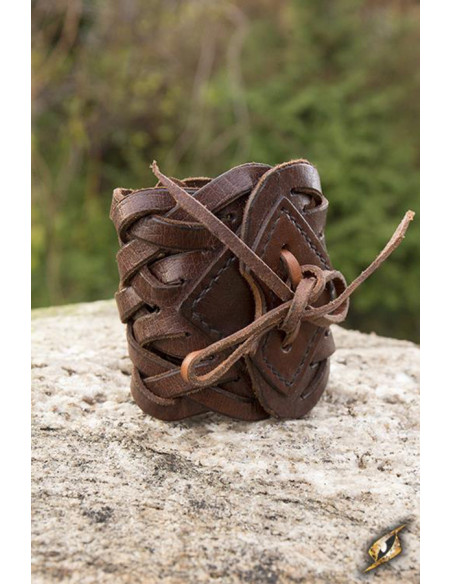 Celtic brown leather braided bracelet