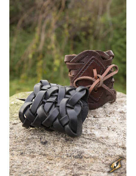 Celtic brown leather braided bracelet