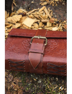 Small diary with leather covers, Celtic cross 2