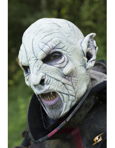 Bestial Orc fantasy mask, white finish