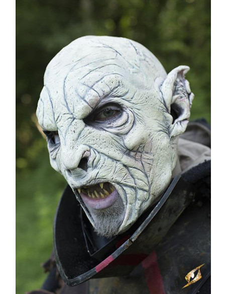 Bestial Orc fantasy mask, white finish