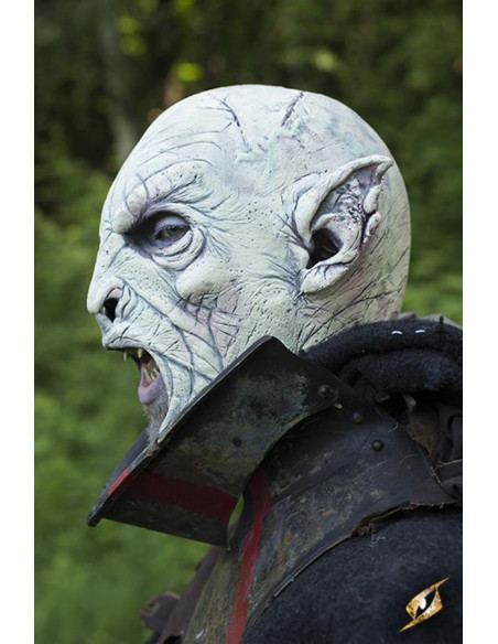Bestial Orc fantasy mask, white finish