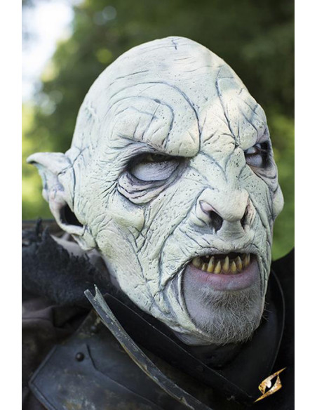 Bestial Orc fantasy mask, white finish