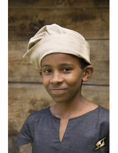 Medieval cap for children model Sammy, beige color