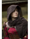 Hood with medieval shawl model Altaïr dark brown