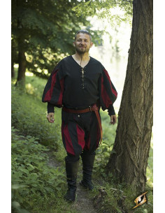 Lansquenet mercenary pants, black-red