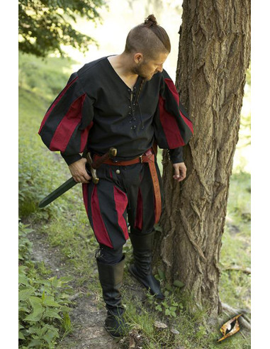 Lansquenete mercenary pants, black-red ⚔️ Medieval Shop