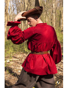 Renaissance cotton shirt Aramis, dark red 2