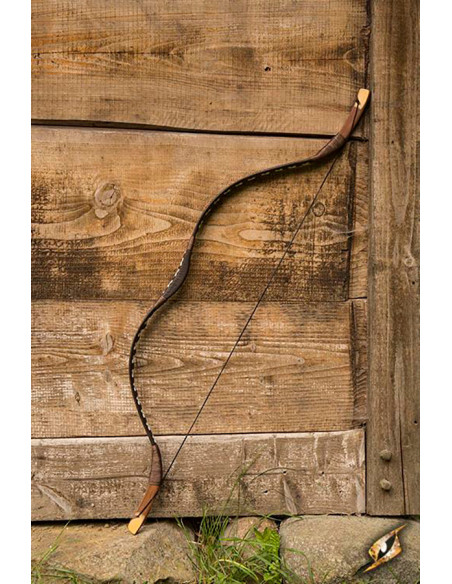 Brown medieval bow to use mounted on...