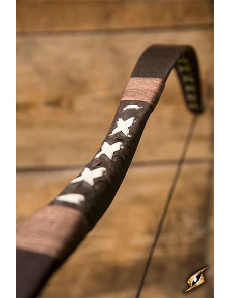 Brown medieval bow to use mounted on...