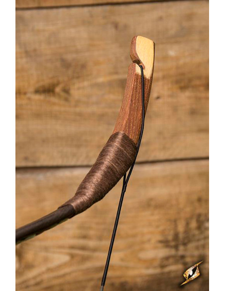Brown medieval bow to use mounted on...