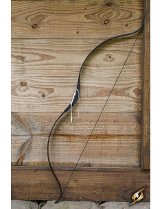 Deluxe black medieval bow for horse. Rope 115 cm.