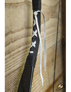 Deluxe black medieval bow for horse. Rope 115 cm. 2
