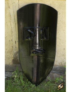 Medieval wooden lackey tower shield for LARP, 120x60 cm. 2