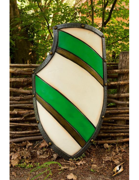 Green/White Medieval Knight Shield in...