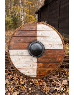 Viking Shield Thegn White/Wood for LARP, ø 80 cm.