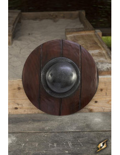 Round buckler, imitation wood, for LARP, ø 40 cm.