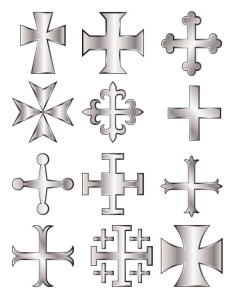 Temporary tattoo with 12 medieval crosses (part 2)