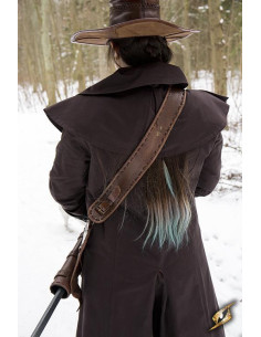 Brown leather pirate crossbody bag 2