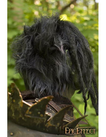 Green Brute Orc mask with hair