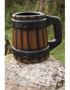 Medieval latex beer mug for LARP, 24x21 cm.