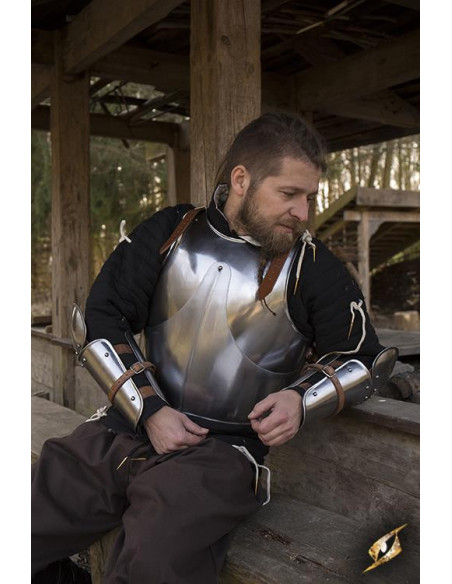 Bracers and elbows of medieval steel...