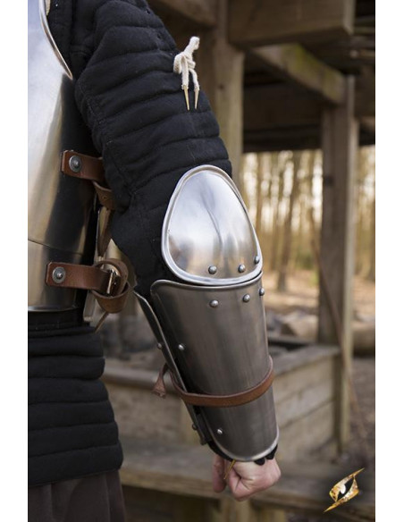 Bracers and elbows of medieval steel...